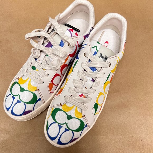 Clip Low Top Sneaker In Rainbow Signature Canvas coach  CI898 - Picture 1 of 5